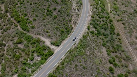 Winding Road Sierra Mountains Drone Aerial View 스톡 동영상 335350205