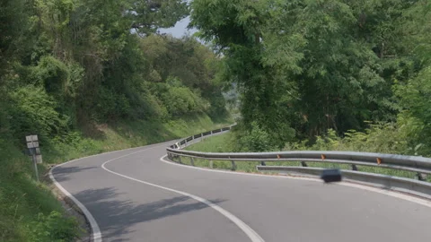 Winding road through green forest in Basque Country Stock-Footage 344269345