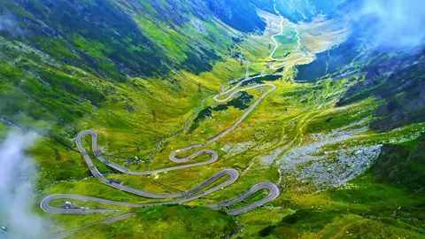 Winding Road Through Green Mountain Valley Stock Footage 322827686