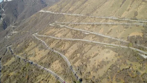 Winding road through the mountains. Stock Footage 168501495