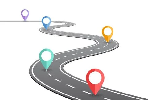 Winding road timeline concept Stock Illustration