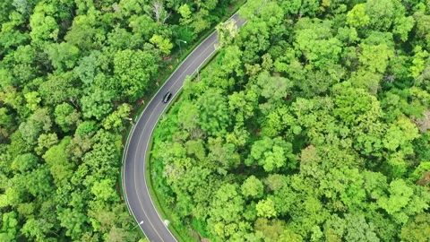 Winding road, top view of the corner Look at the beautiful aerial view  Stock Footage 148153243