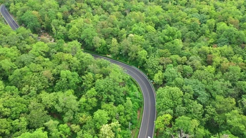 Winding road, top view of the corner Look at the beautiful aerial view  Stock Footage 149495001