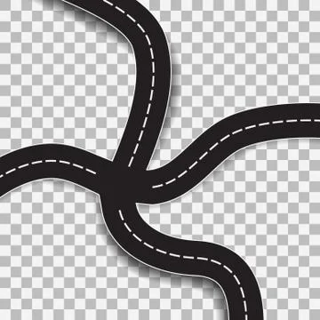 Winding Road With Transparent Shadow Template イラスト素材