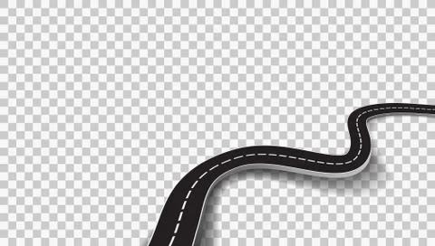 Winding Road With Transparent Shadow Template Stock Illustration