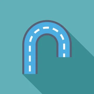 Winding road turning back going nowhere flat design icon vector illustration Illustrazione stock