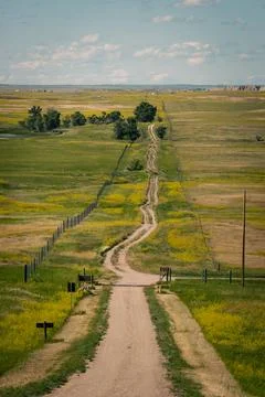 Winding Road into the Valley Stock Photos