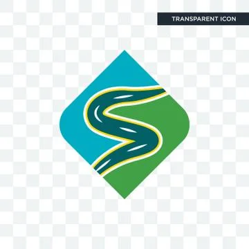 Winding road vector icon isolated on transparent background, winding road log Stock Illustration