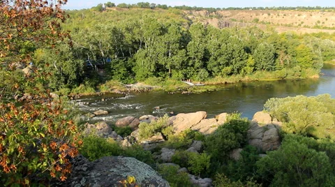 Winding rocky river Stock Footage 50057870