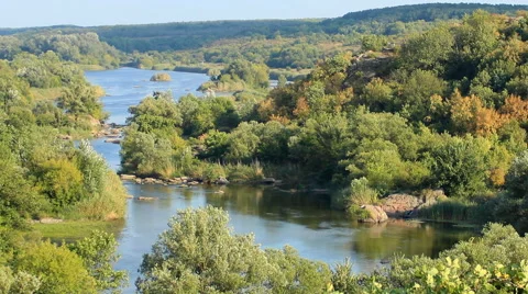 Winding rocky river Stock Footage 50057874