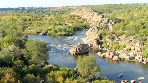 Winding rocky river Stock Footage 50057892