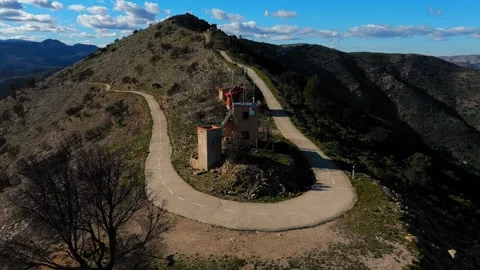 Winding Route: Panoramic Mountain View Video stock 299625726