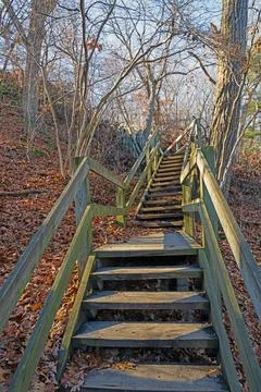 Winding Staircase Coming Down a Remote Canyon Photos