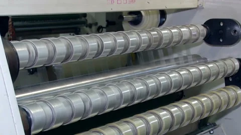 Winding tape with adhesive application rolls Stock-Footage 64768265