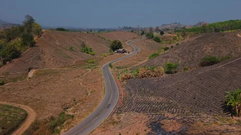 Winding Through Wilderness: The Desert Road Stock Footage 301700199