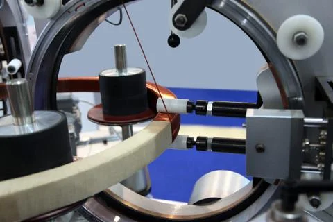 Winding of the toroidal coils Stock Photos