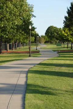 Winding walk path in the park Stock Photos