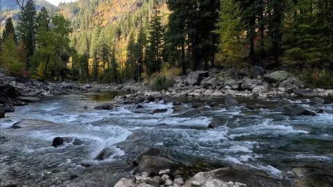 Winding Waters of the Wenatchee River Stock Footage 319965830