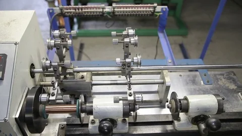 Winding of a wire on a bobbin Video stock 80847313