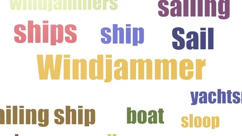 Windjammer Tag Cloud Animated On White Background Stock Footage 103666709