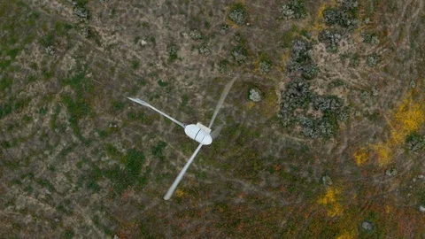 Windmill from above Stock Footage 119996034