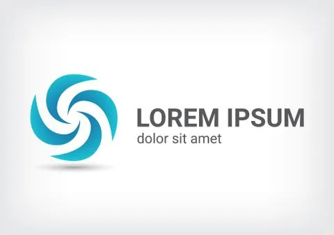 Windmill abstract logo design template Stock Illustration