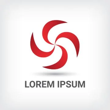 Windmill abstract logo design template Stock Illustration