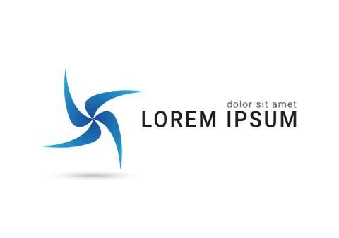 Windmill abstract logo design template Stock Illustration