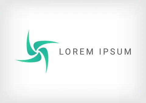 Windmill abstract logo design template Stock Illustration