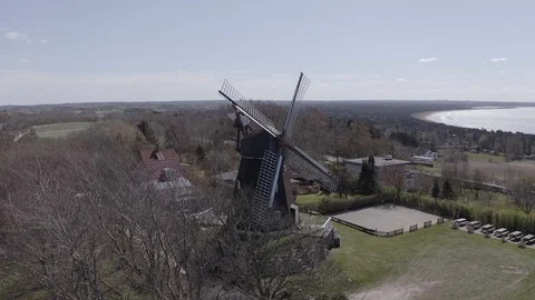 Windmill Aerial 4k Stock Footage 128417404