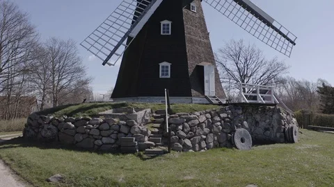 Windmill Aerial 4k Stock Footage 128417590