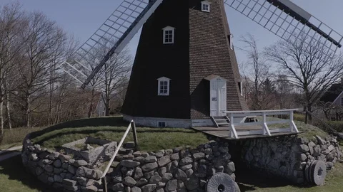 Windmill Aerial 4k Stock Footage 128417750