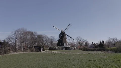 Windmill Aerial 4k Stock Footage 128417985