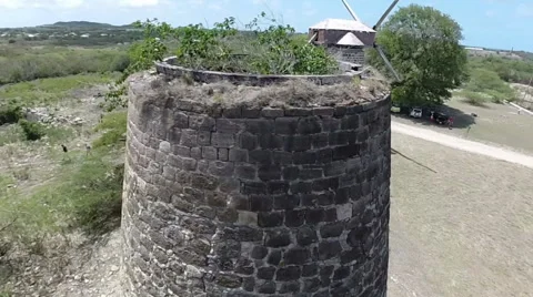 Windmill Aerial in Antigua Video stock 49749843