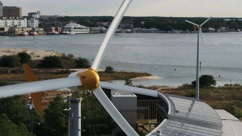 Windmill Aerial Closeup Stock Footage 143346680