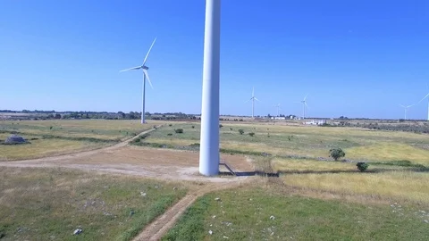 Windmill - aerial view 4k Stock Footage 86471515