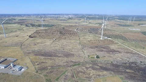 Windmill - aerial view 4k Stock Footage 86471881