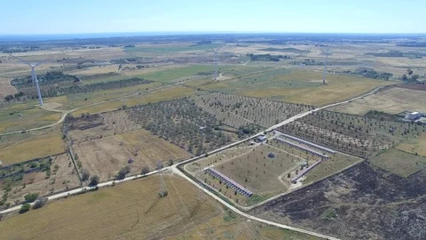 Windmill - aerial view 4k Stock Footage 86471889