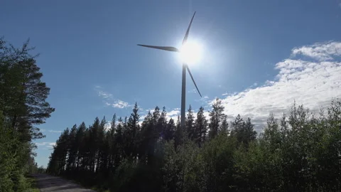 Windmill against the Sun Stock Footage 194690594