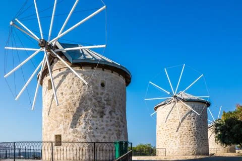 Windmill in Alacati, Foto stock