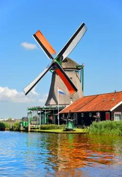Windmill amsterdam Stock Photos