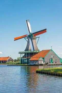 Windmill amsterdam Stock Photos