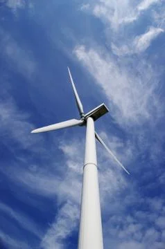 Windmill and blue sky Stock Photos