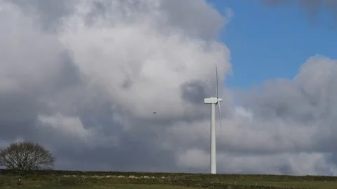 Windmill and cloudy sky Stock Footage 171413100