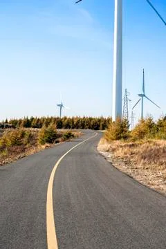 Windmill and highway Foto stock