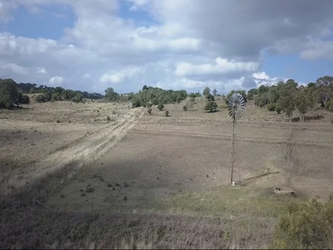 Windmill and Paddock close forward flight Stock Footage 78502018