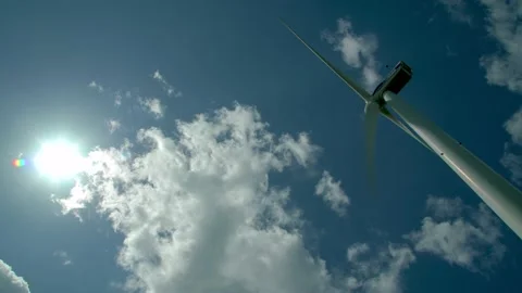 Windmill and sun Stock Footage 131648922