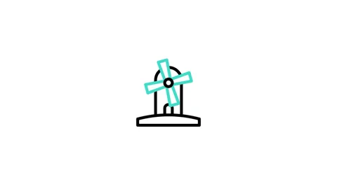 Windmill Animated Icon Stock Footage 320236629
