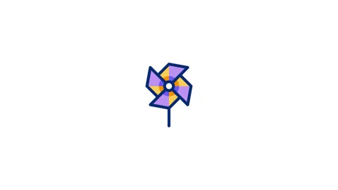 Windmill Animated Icon Stock Footage 320236632