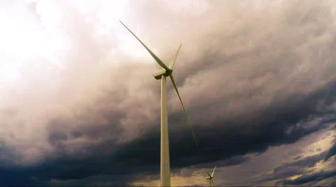 Windmill with audio of turning blades Stock Footage 52318733